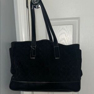 Coach Black Signature Tote Bag